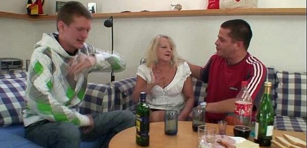 Drinking leads to threesome orgy with granny